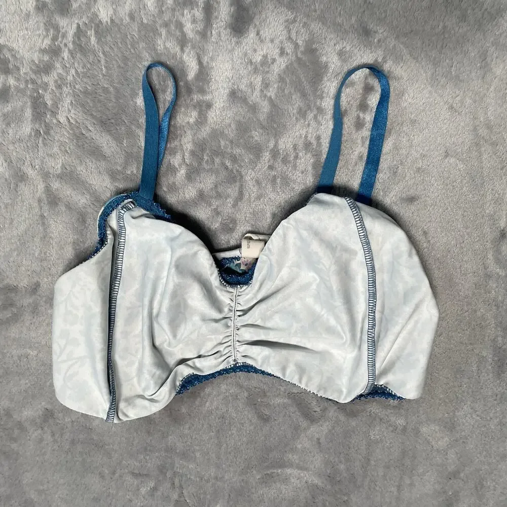 Spell Blue Dahlia Bralette Womens Large Floral Boho Comfy Lounge Adjustable - Picture 5 of 7
